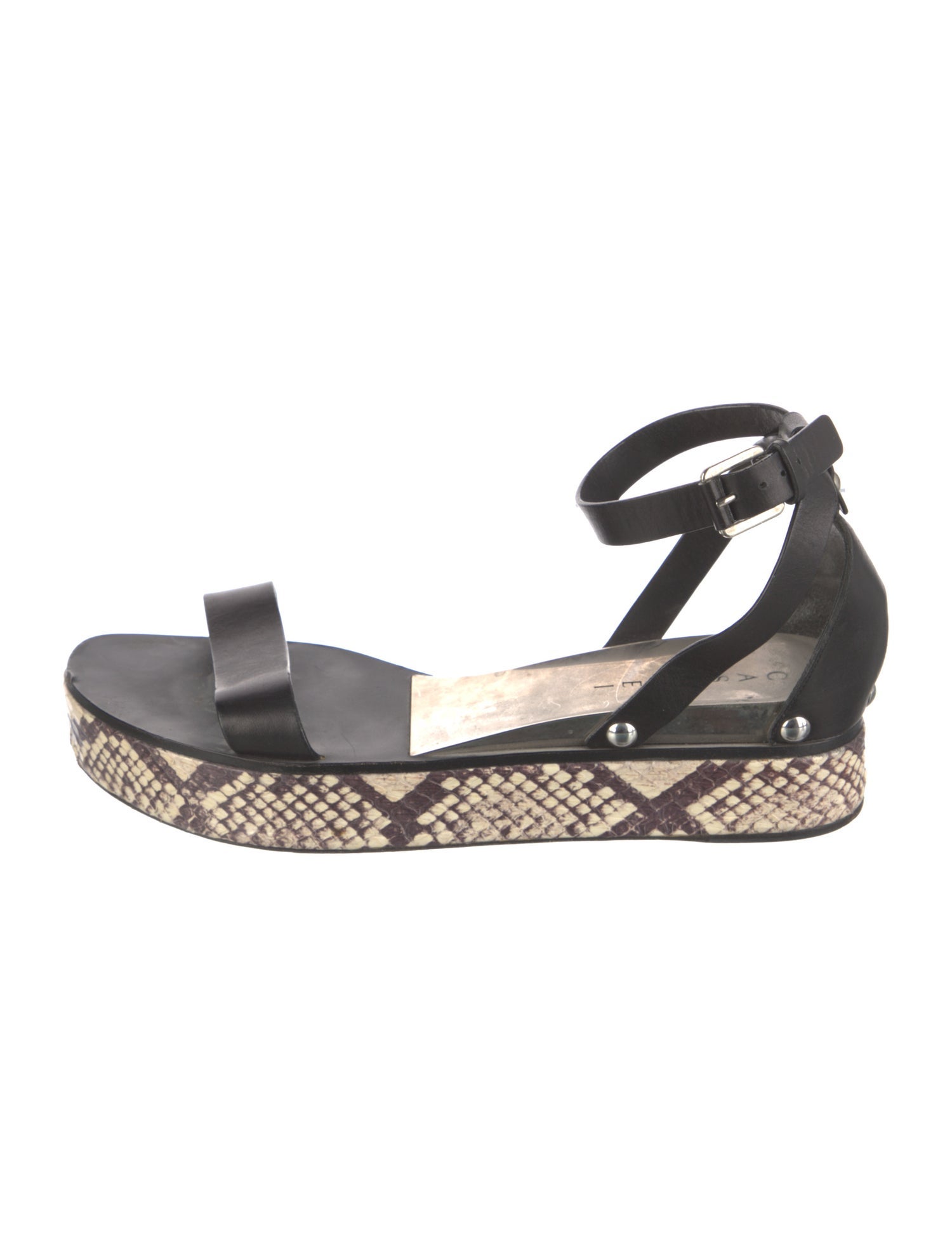 Casadei Leather Animal Print Espadrilles